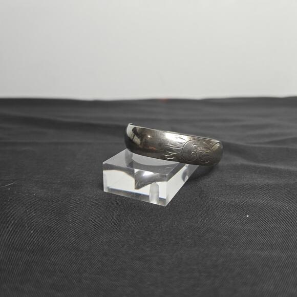 Smibo Norway Sterling Silver Engraved Cuff Bracelet Vintage Scandinavian - Picture 3 of 9